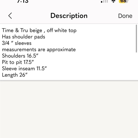 Time & Tru Beige Lightweight Top - Picture 6 of 6
